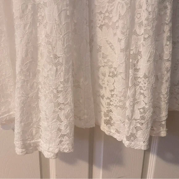 High rise super wide leg Lace pants white Size L - Picture 7 of 17